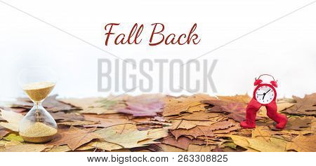 Daylight Saving Time. Wall Clock Going To Winter Time. Autumn Abstraction.