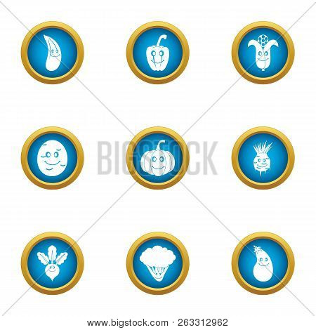 Garnish Icons Set. Flat Set Of 9 Garnish Vector Icons For Web Isolated On White Background