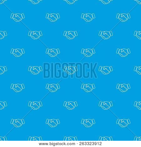 Handshake Ice Hockey Pattern Vector Seamless Blue Repeat For Any Use