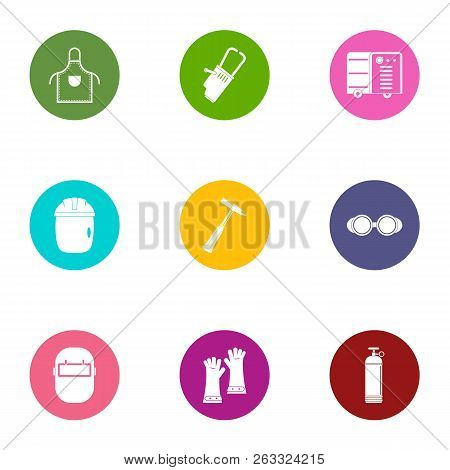 Ore Icons Set. Flat Set Of 9 Ore Vector Icons For Web Isolated On White Background