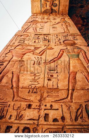 Beautiful Ancient Temple Of Medina-habu. Egypt, Luxor.