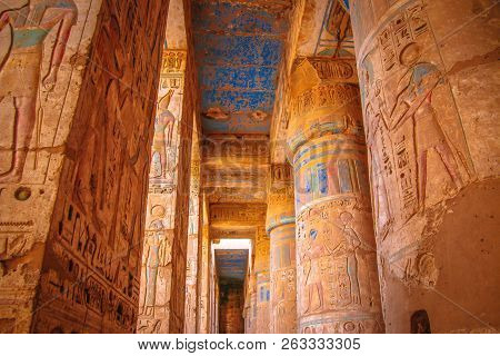 Beautiful Ancient Temple Of Medina-habu. Egypt, Luxor.