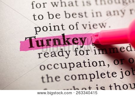 Fake Dictionary, Dictionary Definition Of The Word Turnkey.