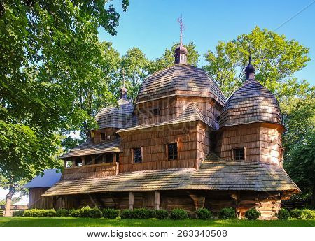 Scenic View Of Greek Catholic Wooden Mother Of God Church, Unesco, Chotyniec, Poland