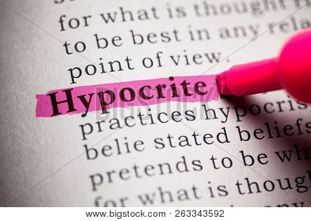 Fake Dictionary, Definition Of The Word Hypocrite.