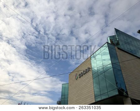 Tbilisi, Georgia - October 07, 2018: View Of The Business Center Sokar.