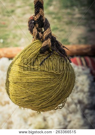 Set Or Rolls Of Colotful String In The View