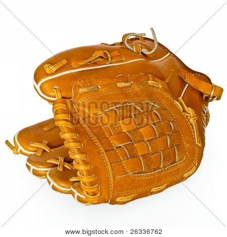 Baseball catcher guanto isolato su sfondo bianco