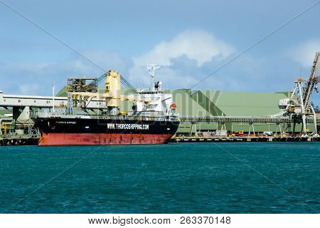 Geraldton, Australia - August 21, 2018: Thorco Empire Cargo Vessel Built In 2011 By Honda Heavy Indu