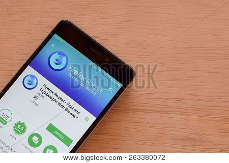 Bekasi, West Java, Indonesia. October 16, 2018 : Firefox Rocket - Fast And Lightweight Web Browser D