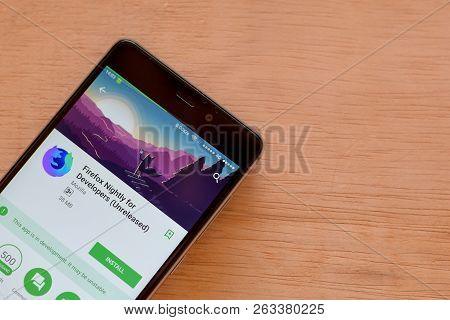 Bekasi, West Java, Indonesia. October 16, 2018 : Firefox Nightly For Developers (unreleased) Dev App