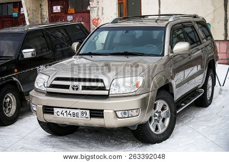 Nadym, Russia - March 3, 2017: Motor Car Toyota 4runner In The City Street.