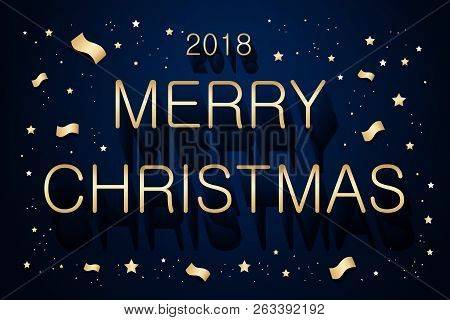Merry Christmas And 2018 With Blue Background Celebration, Christmas