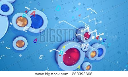 Inclined Background With Shining Cylinders