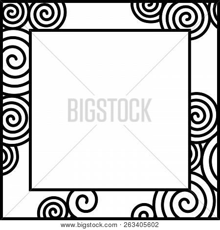 Black And White Vector Spiral Rectangle Frame