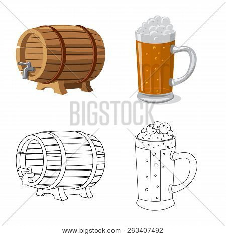 Vector Design Of Pub And Bar Sign. Collection Of Pub And Interior Stock Vector Illustration.