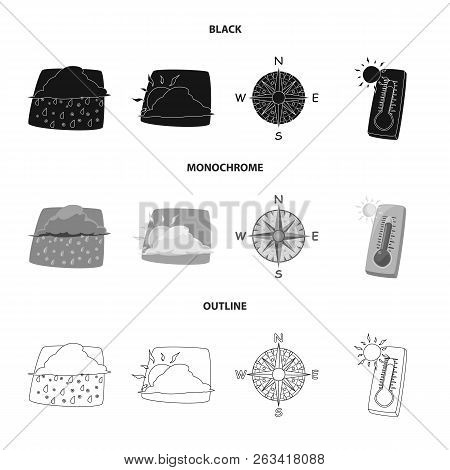 Vector Design Of Weather And Climate Icon. Set Of Weather And Cloud Stock Vector Illustration.