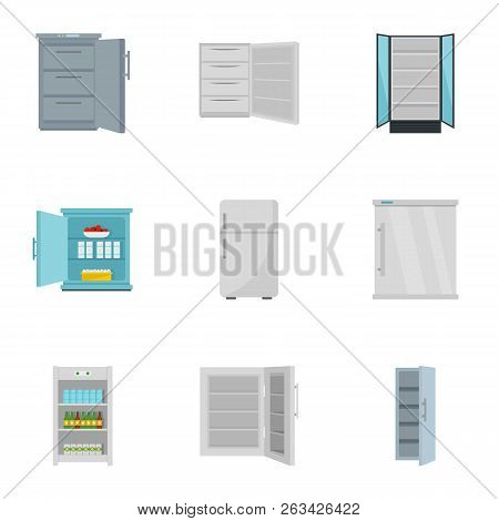 Freezer Icon Set. Flat Set Of 9 Freezer Vector Icons For Web Design