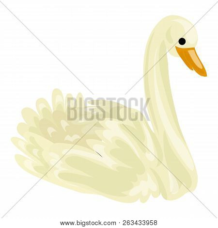 White Swan Icon. Cartoon Of White Swan Vector Icon For Web Design Isolated On White Background