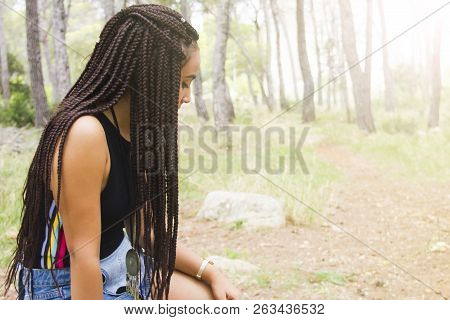 Young Beautiful Girl With Braided Hair
