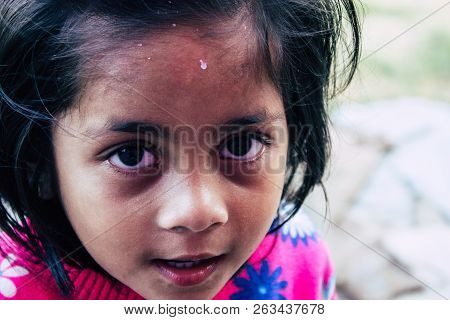 Bandipur Nepal October 15, 2018 Closeup Of Young Children Playing And Having Fun Together In Bandipu