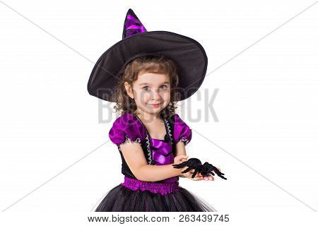 Young Woman With Red Hair As Evil Witch Isolated Over White Background
