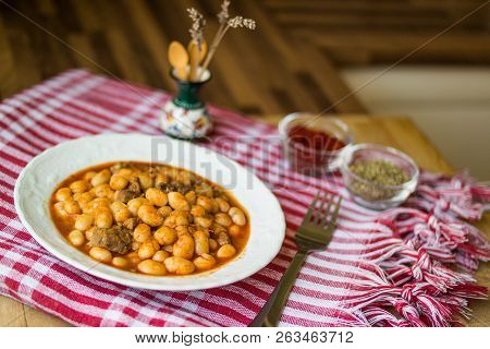 Baked Beans / Kuru Fasulye / Turkish Food.