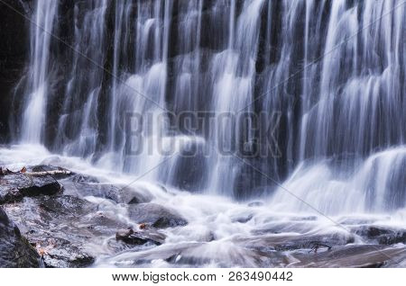 A Blurred Waterfall At Burr Pond State Park In Torrington Connecticut