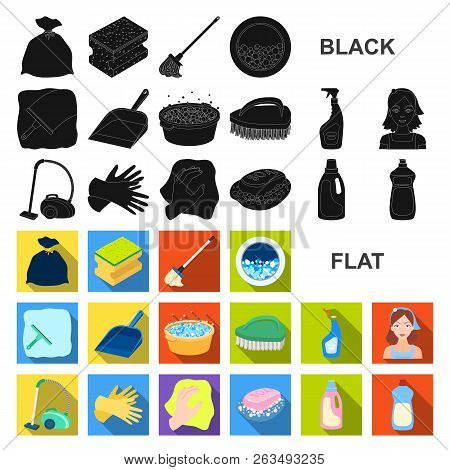 Cleaning And Maid Flat Icons In Set Collection For Design. Equipment For Cleaning Vector Symbol Stoc