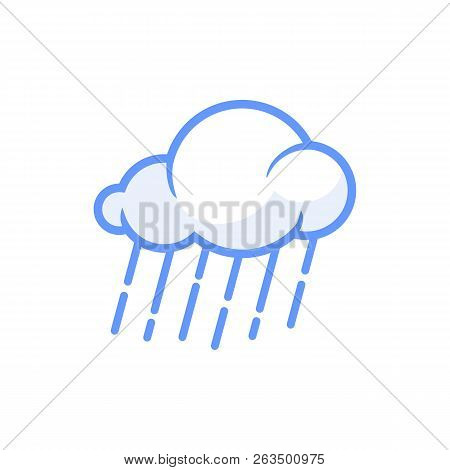 Rain Cloud Icon Vector Isolated On White Background. Rain Cloud Icon Vector Illustration, Editable S