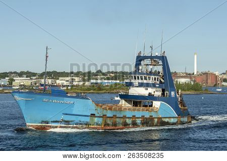 New Bedford, Massachusetts, Usa - September 30, 2018: Commercial Fishing Vessel Sea Watcher I Crossi
