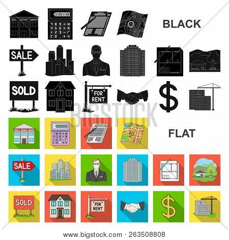 Realtor, Agency Flat Icons In Set Collection For Design. Buying And Selling Real Estate Vector Symbo