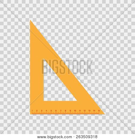 Triangular Ruler Vector Flat Material Design. Vector Stock Illustration.