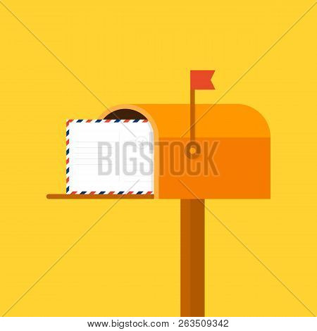 Mail Box Vector Illustration In The Flat Style. Vector Stock Illustration.