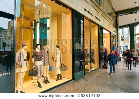 MILAN, ITALY - CIRCA NOVEMBER, 2017: Liviana Conti store in Milan. Milan is a city in northern Italy.
