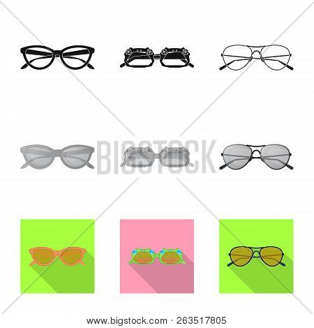 Vector Design Of Glasses And Sunglasses Symbol. Set Of Glasses And Accessory Stock Vector Illustrati