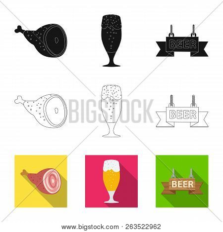 Vector Design Of Pub And Bar Sign. Collection Of Pub And Interior Vector Icon For Stock.