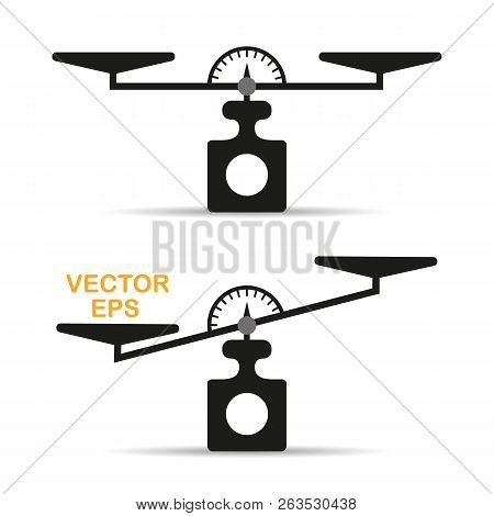 Vector Illustration Of Weights. Libra Icon Isolated On A Light Background. Element For Your Design. 