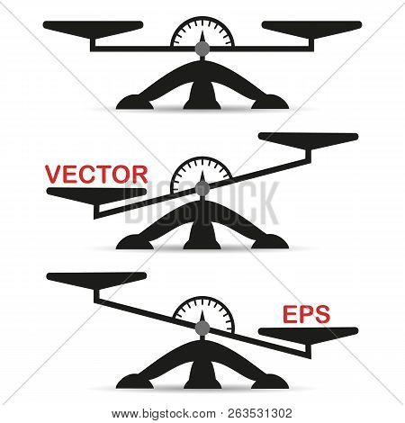 Vector Illustration Of Weights. Libra Icon Isolated On A Light Background. Element For Your Design. 