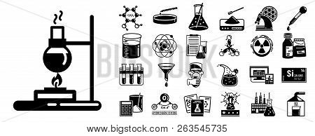 Chemistry Icon Set. Simple Set Of Chemistry Vector Icons For Web Design On White Background