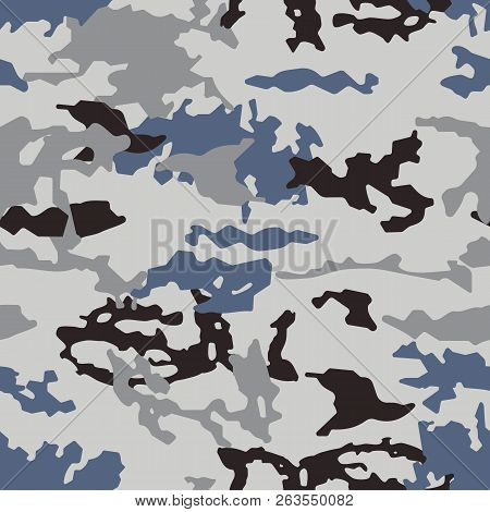 Fashionable Camouflage Pattern, Seamless Vector Illustration. Millatry Print. The Texture Of The Clo