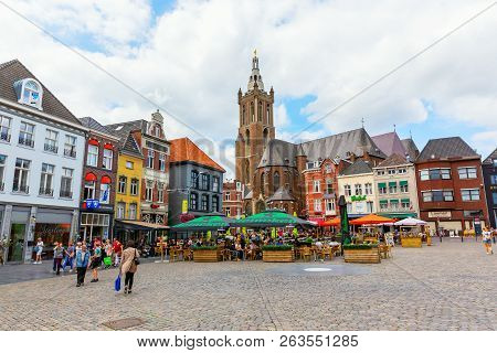 City Square With Munsterkerk In Roermond, Netherlands