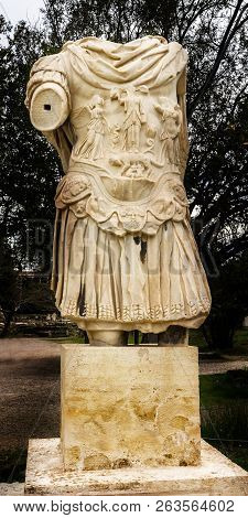 Roman Emperor Hadrian Armour Statue Ancient Agora Market Place Athens Greece. Agora Founded 6th Cent