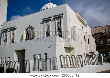 Gibraltar, United Kingdom, 2nd October 2018:-ibrahim-al-ibrahim Mosque, Europa Point, Gibraltar. Gib