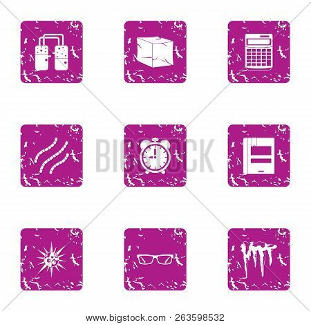 Muddy Water Icons Set. Grunge Set Of 9 Muddy Water Icons For Web Isolated On White Background
