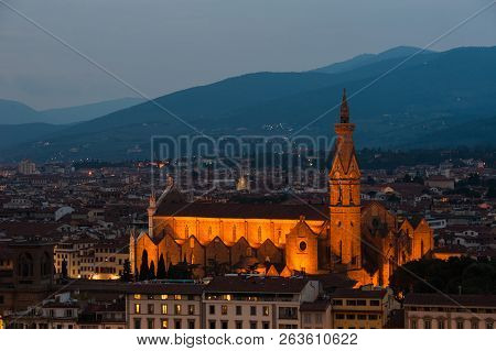 Night Panorama Of Florence. View Ot Top.