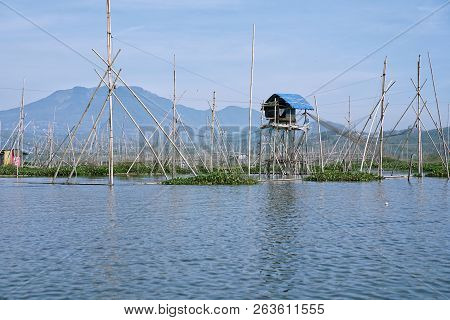 October, 6 2018. Ambarawa, Indonesia. Fishermen On Rawa Pening Lake, Central Java, Indonesia