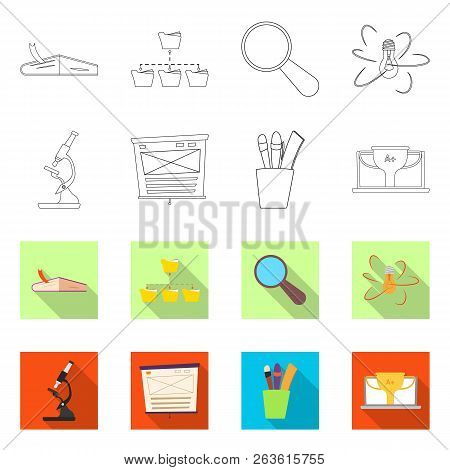 Isolated Object Of Education And Learning Icon. Set Of Education And School Stock Vector Illustratio