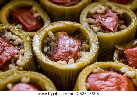 Turkish Zucchini Stuffed With Rice And Meat / Kabak Dolmasi