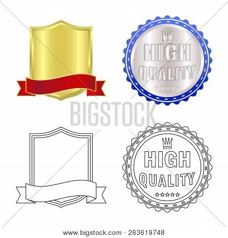 Isolated Object Of Emblem And Badge Logo. Set Of Emblem And Sticker Vector Icon For Stock.